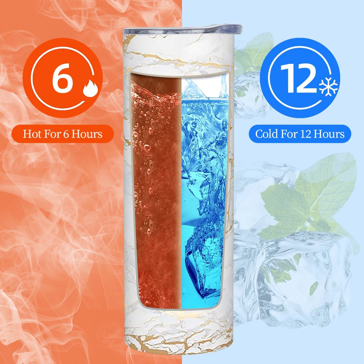 화이트 앤 골드 마블 스테인리스 스틸 텀블러 진공 단열 - Tumbler 20Oz White 리뷰 및 가격