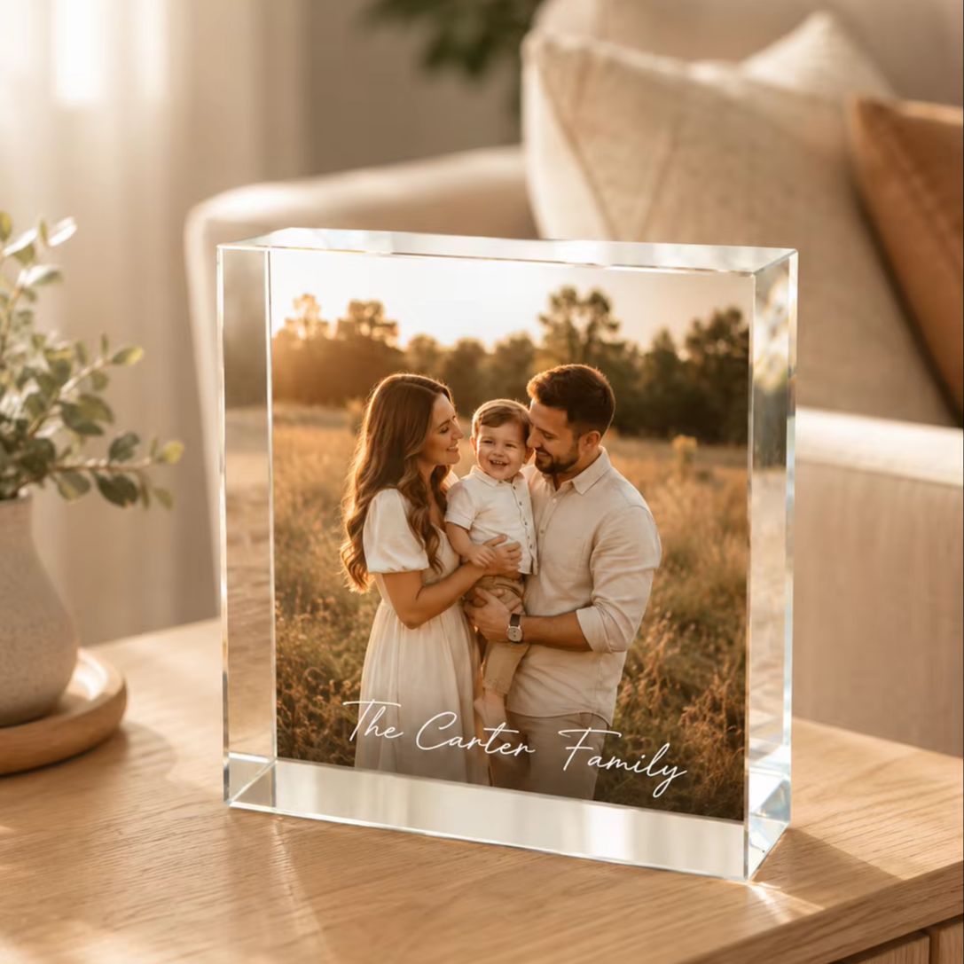 맞춤형 가족 아크릴 포토 블록, 맞춤 이미지 이름 날짜 - Photo Acrylic Block 리뷰 및 가격