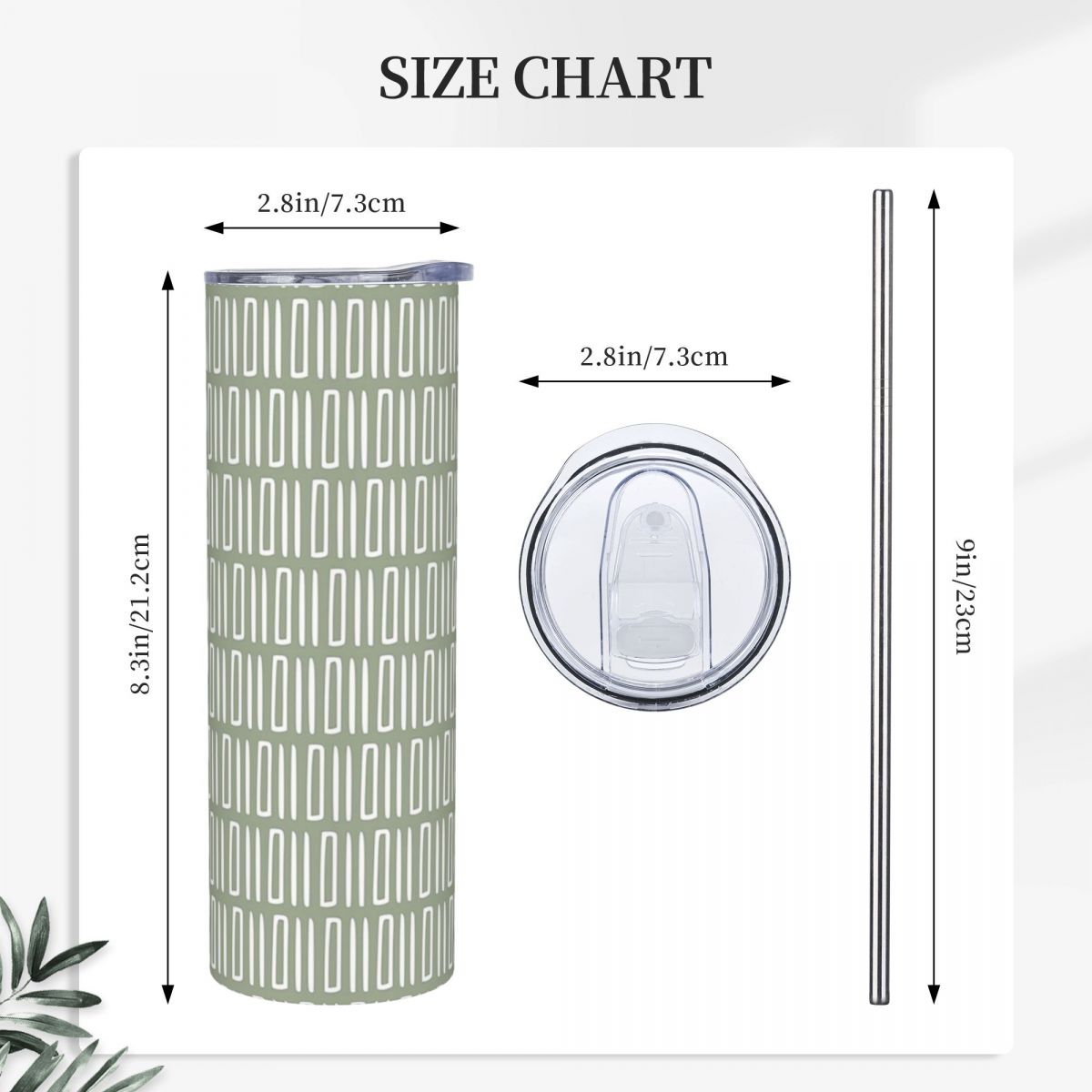 트라이벌 보헤미안 추상 패턴, 녹색과 흰색 스테인리스  - Tumbler 20Oz White 리뷰 및 가격