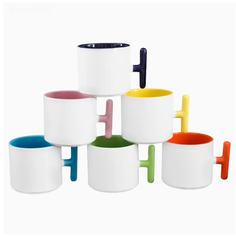 2개 세트 창의적인 T자형 손잡이 세라믹 머그컵 승화  - Sublimation Mug White 리뷰 및 가격