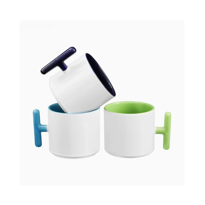 2개 세트 창의적인 T자형 손잡이 세라믹 머그컵 승화  - Sublimation Mug White 리뷰 및 가격